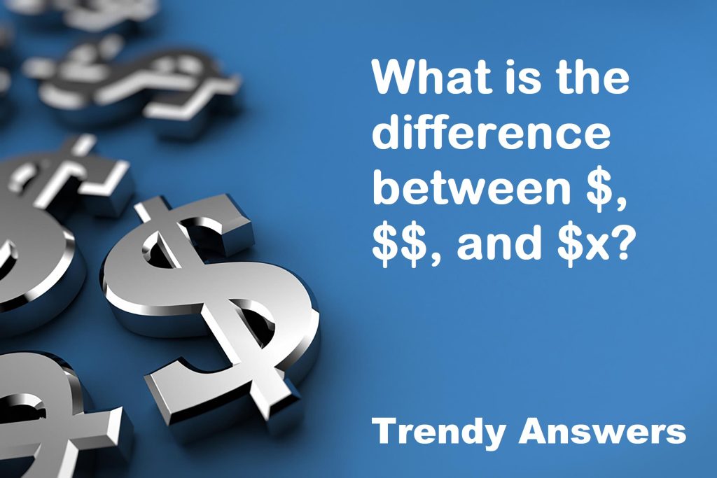 What is the difference between $, $$, and $x?