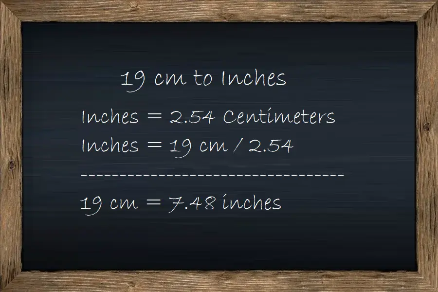 19 cm to Inches